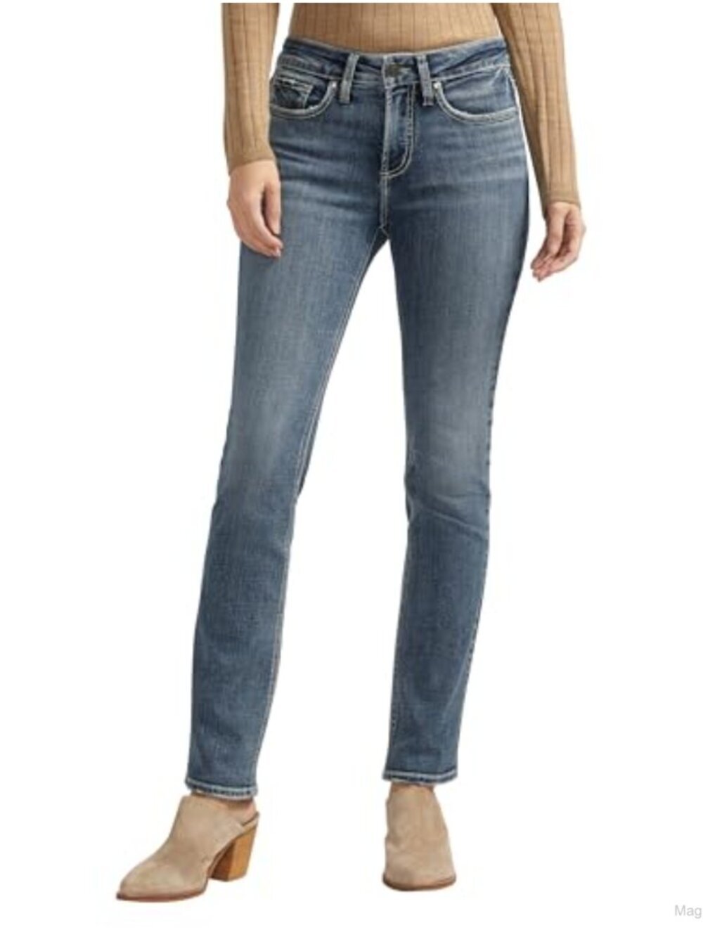 Silver Jeans Co. Suki Mid Rise Curvy Fit Straight Leg Jeans